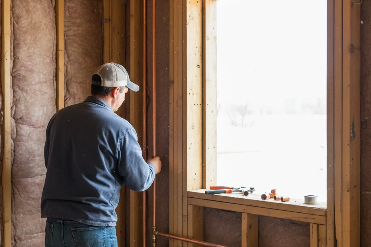 Licensed plumber running new copper supply lines in a Chicago Ridge home