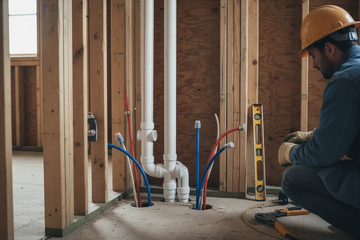 Drain and supply rough-in during Leak Detection in Chicago Ridge