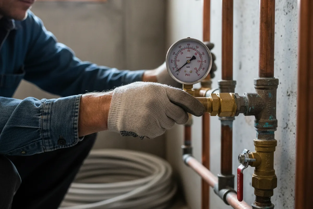 Pressure testing a repaired line during Water Line Repair in Chicago Ridge